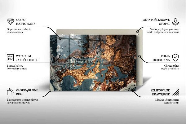 Posavaso de vidrio para velas Estructura de roca dorada