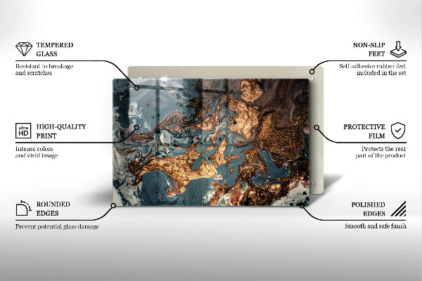 Posavaso de vidrio para velas Estructura de roca dorada