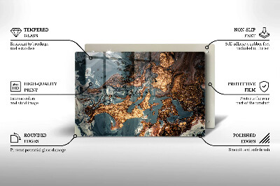 Posavaso de vidrio para velas Estructura de roca dorada