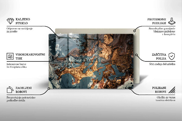 Posavaso de vidrio para velas Estructura de roca dorada