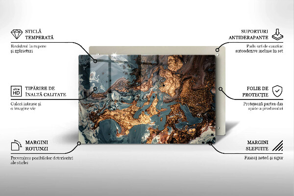 Posavaso de vidrio para velas Estructura de roca dorada