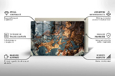 Posavaso de vidrio para velas Estructura de roca dorada
