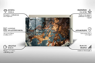Posavaso de vidrio para velas Estructura de roca dorada