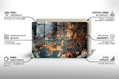 Posavaso de vidrio para velas Estructura de roca dorada