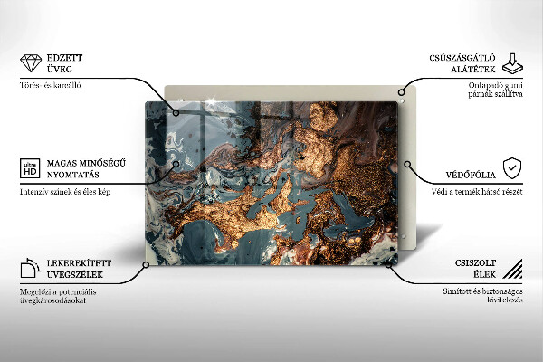 Posavaso de vidrio para velas Estructura de roca dorada