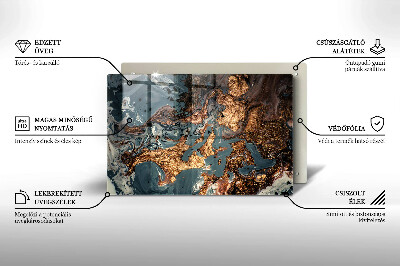 Posavaso de vidrio para velas Estructura de roca dorada