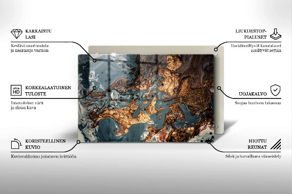 Posavaso de vidrio para velas Estructura de roca dorada