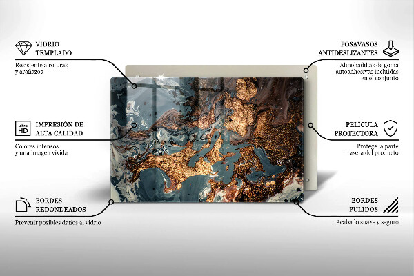 Posavaso de vidrio para velas Estructura de roca dorada