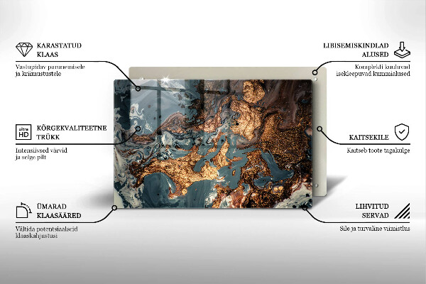 Posavaso de vidrio para velas Estructura de roca dorada