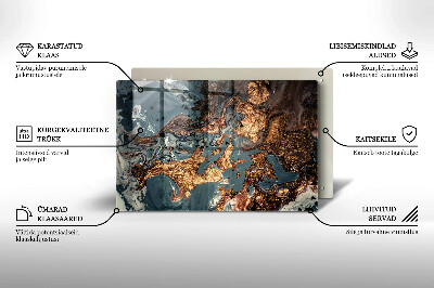 Posavaso de vidrio para velas Estructura de roca dorada