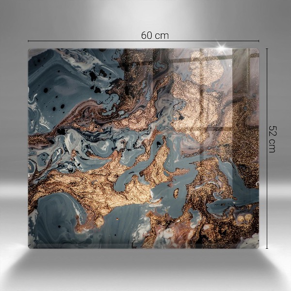 Posavaso de vidrio para velas Estructura de roca dorada