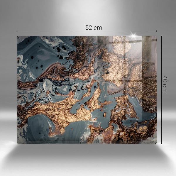 Posavaso de vidrio para velas Estructura de roca dorada