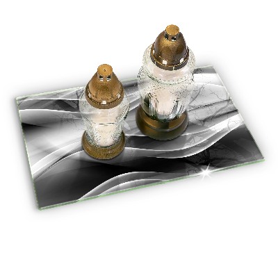 Posavaso de vidrio para velas funerarias Abstracción líneas suaves