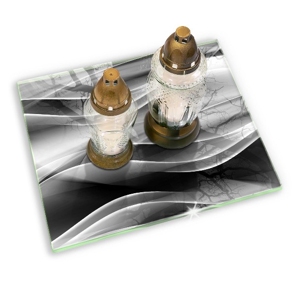 Posavaso de vidrio para velas funerarias Abstracción líneas suaves