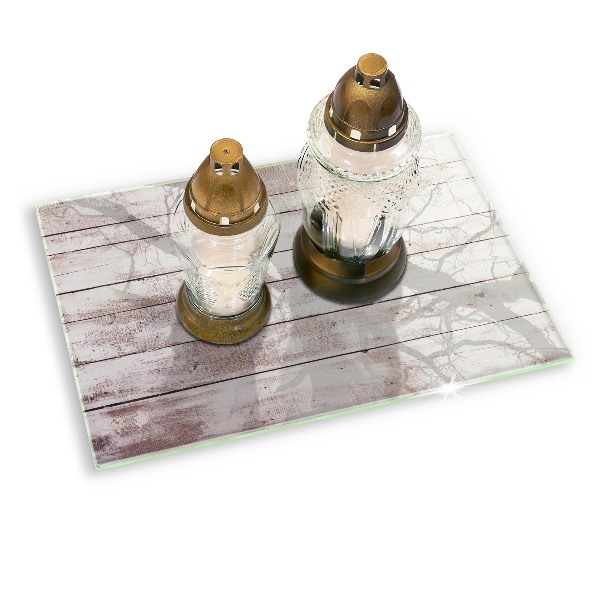 Posavaso de cristal para velas funerarias Tablas de madera viejas