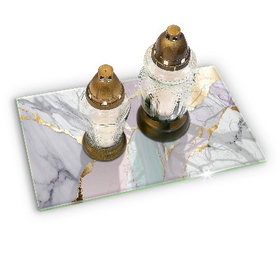 Posavaso de vidrio para velas funerarias Mármol pastel