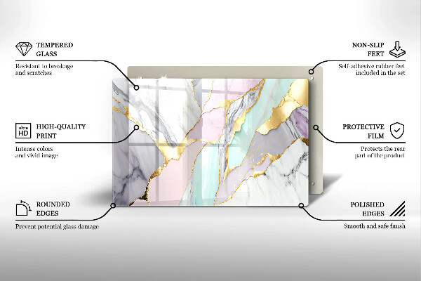 Posavaso de vidrio para velas funerarias Mármol pastel