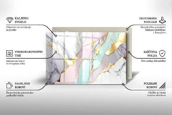Posavaso de vidrio para velas funerarias Mármol pastel