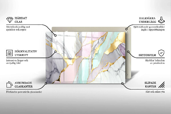 Posavaso de vidrio para velas funerarias Mármol pastel
