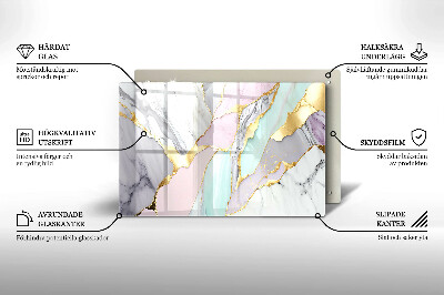 Posavaso de vidrio para velas funerarias Mármol pastel