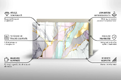 Posavaso de vidrio para velas funerarias Mármol pastel