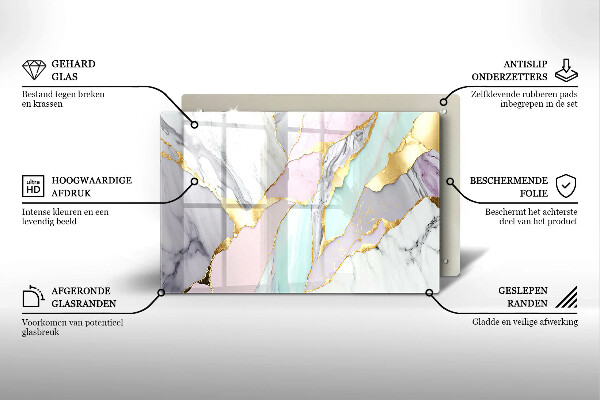 Posavaso de vidrio para velas funerarias Mármol pastel