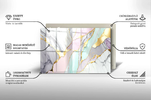 Posavaso de vidrio para velas funerarias Mármol pastel