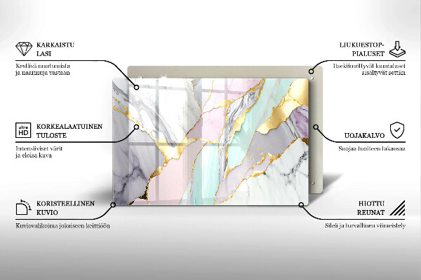 Posavaso de vidrio para velas funerarias Mármol pastel