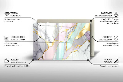 Posavaso de vidrio para velas funerarias Mármol pastel