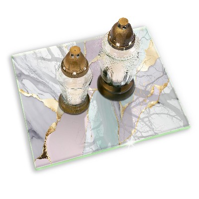 Posavaso de vidrio para velas funerarias Mármol pastel