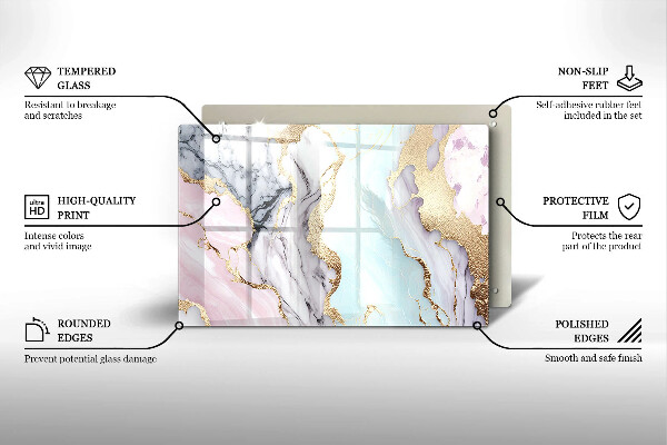 Posavaso de cristal para velas funerarias Mármol pastel