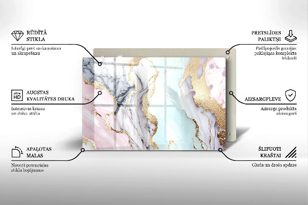 Posavaso de cristal para velas funerarias Mármol pastel