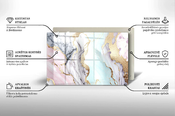 Posavaso de cristal para velas funerarias Mármol pastel