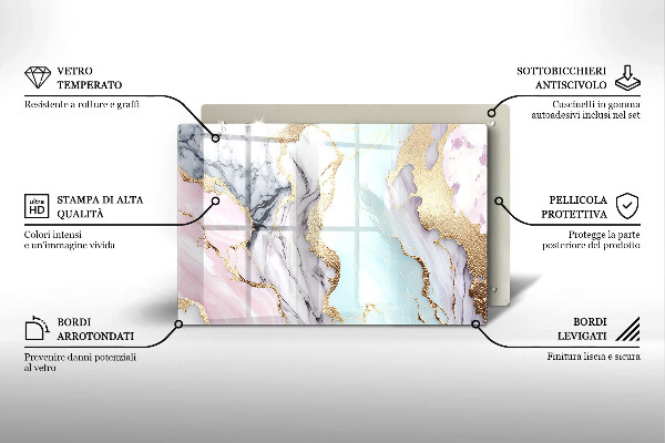 Posavaso de cristal para velas funerarias Mármol pastel
