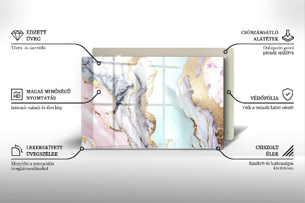 Posavaso de cristal para velas funerarias Mármol pastel
