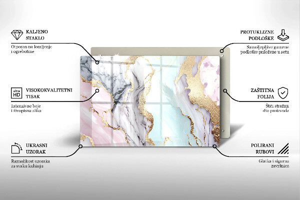 Posavaso de cristal para velas funerarias Mármol pastel