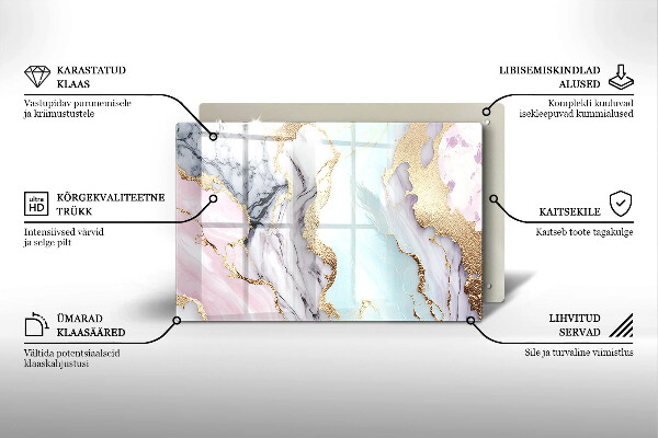 Posavaso de cristal para velas funerarias Mármol pastel