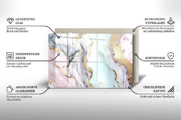 Posavaso de cristal para velas funerarias Mármol pastel