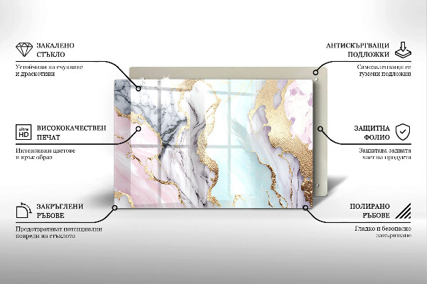 Posavaso de cristal para velas funerarias Mármol pastel