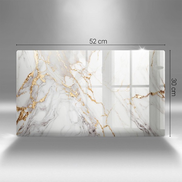 Posavaso de vidrio para velas Mármol claro con dorado