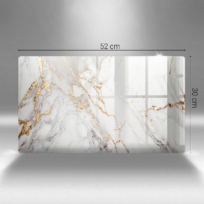 Posavaso de vidrio para velas Mármol claro con dorado