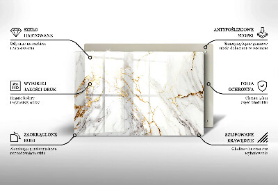 Posavaso de vidrio para velas Mármol claro con dorado