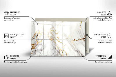 Posavaso de vidrio para velas Mármol claro con dorado