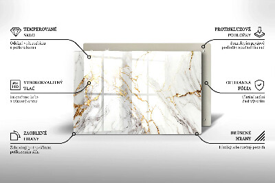 Posavaso de vidrio para velas Mármol claro con dorado