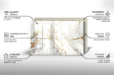 Posavaso de vidrio para velas Mármol claro con dorado