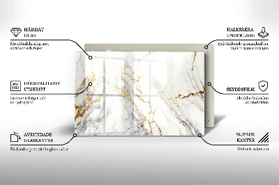 Posavaso de vidrio para velas Mármol claro con dorado