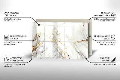 Posavaso de vidrio para velas Mármol claro con dorado