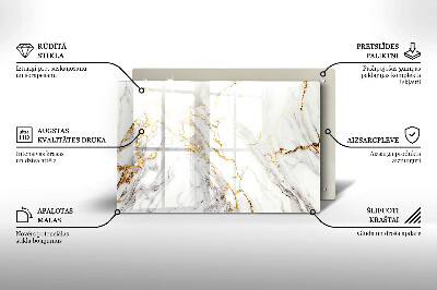 Posavaso de vidrio para velas Mármol claro con dorado