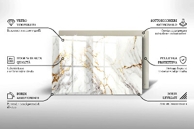 Posavaso de vidrio para velas Mármol claro con dorado