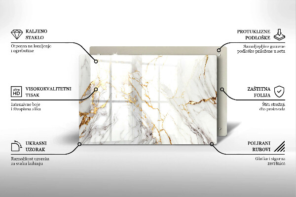 Dekoracyjna podstawka na znicz Jasny marmur ze złotem